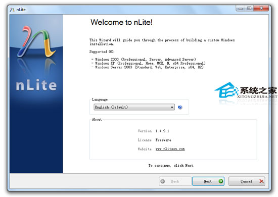 nLite(无人值守Windows安装光盘制作) V1.4.9.1 Final 绿色多国语